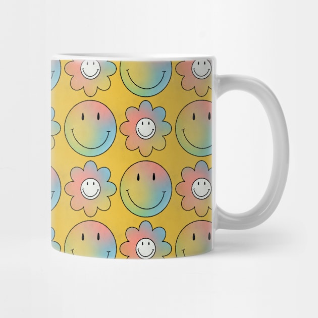 Psychedelic Flowers & Smileys by gnomeapple